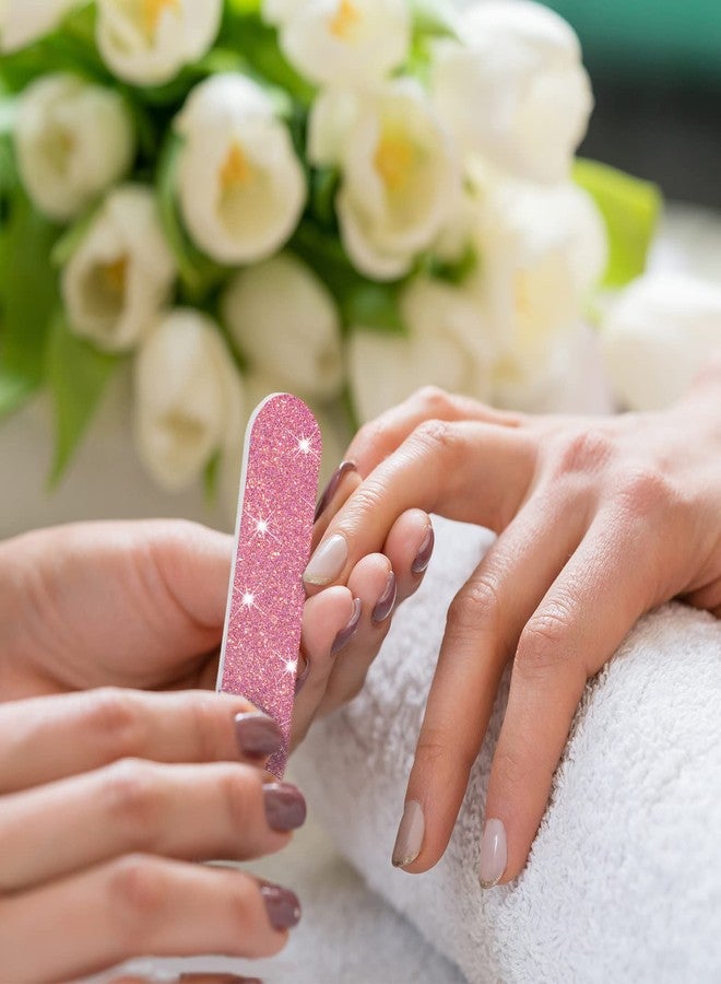 Mudder 150 Pieces Disposable Mini Nail Files Bulk Double Sided Emery Small Colorful Nail Files for Home Salon Use (Glitter Style) - Image 4